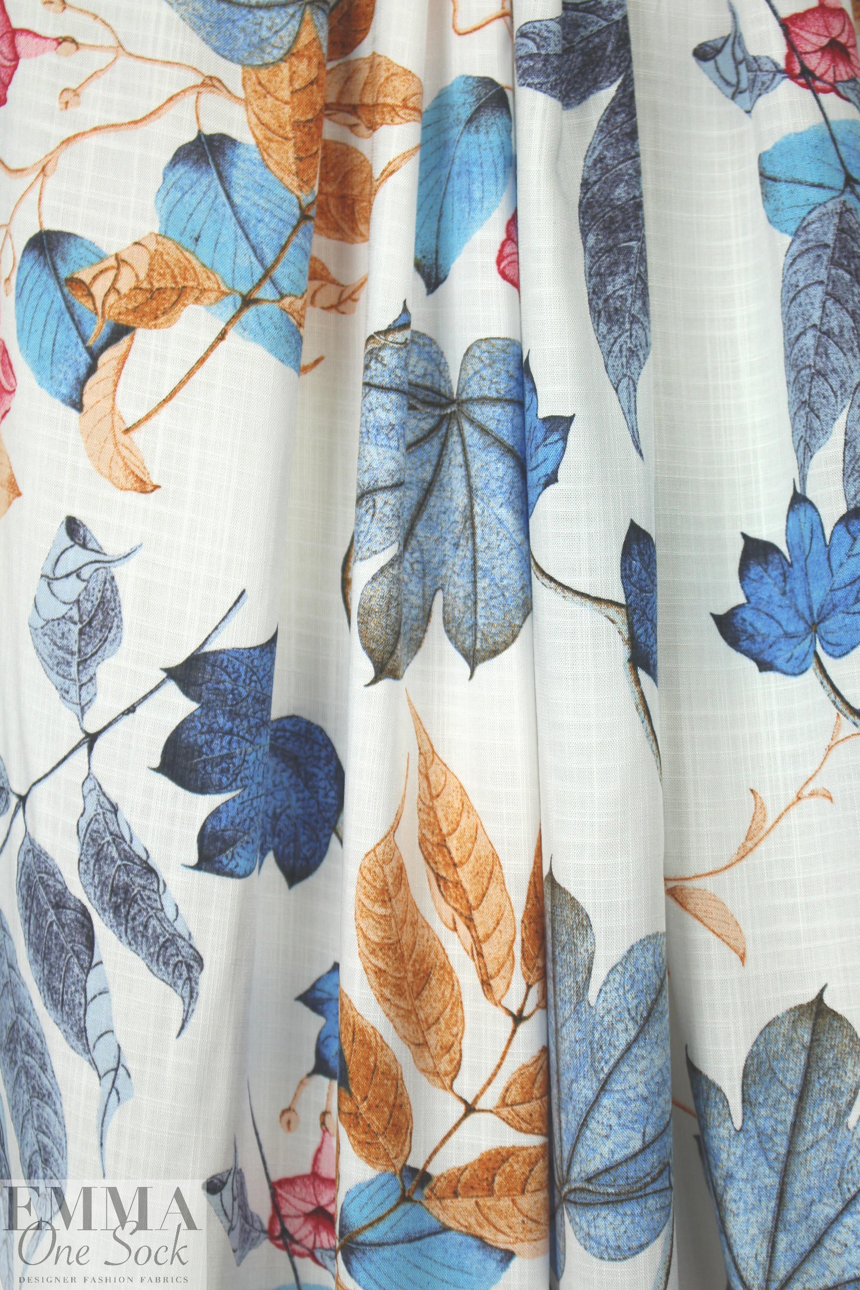 linen-look rayon woven - botanical beauty two