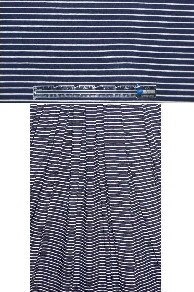 Yansi Fuge1 navy/white stripe rayon/lycra knit