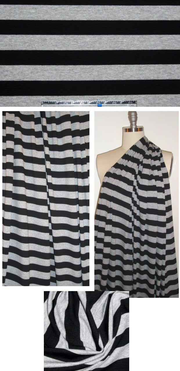 St. John black/gray heather rayon/lycra knit 1.375 yds