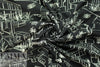 'luxury homes' drapey rayon twill woven - ivory on black 1.75 yds