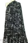 'luxury homes' drapey rayon twill woven - ivory on black 2 yd