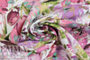 'painted posy' rayon twill woven - orchid/avocado 1 yard