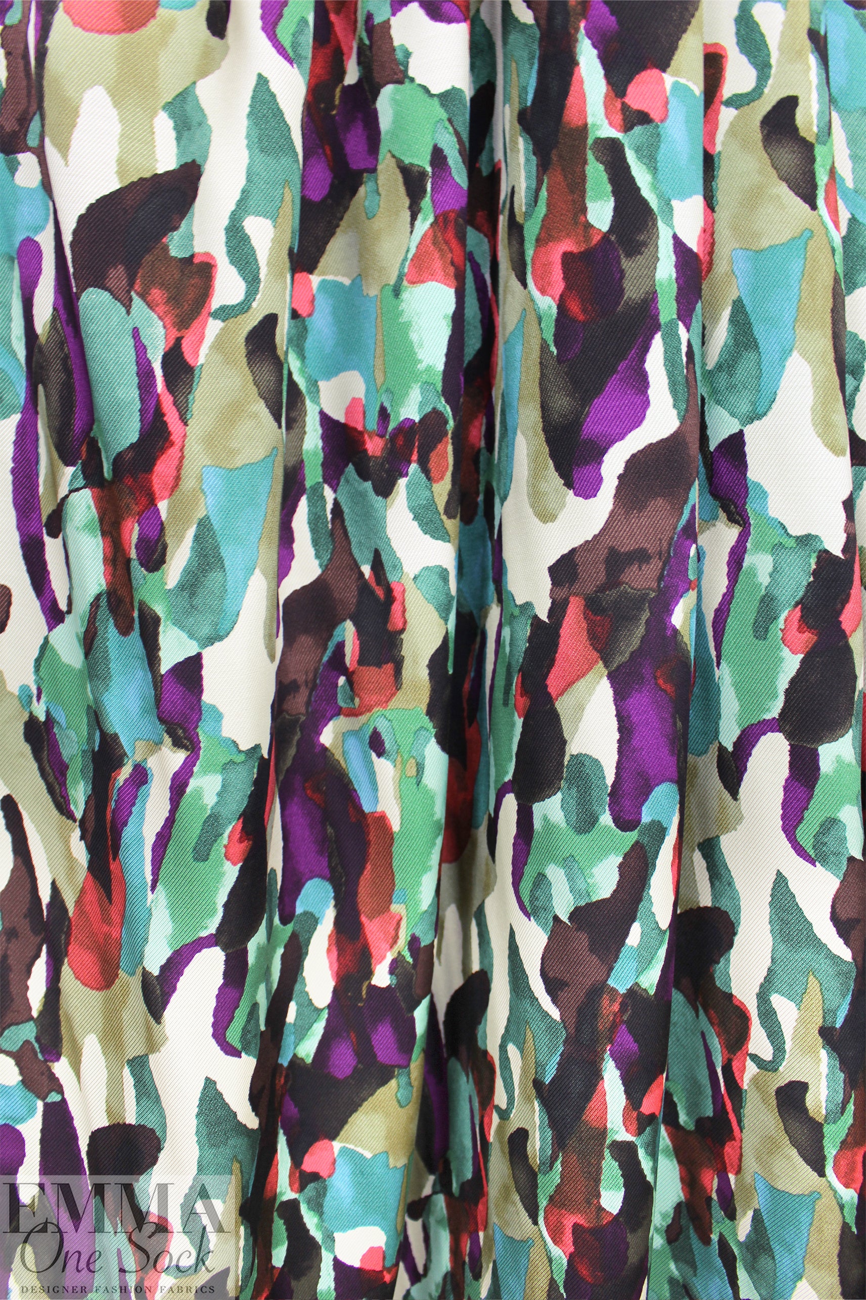 'painterly expression' viscose satin twill woven 2.5 yd
