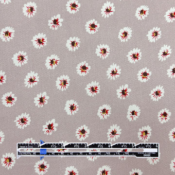CA designer 'bitsy blooms' drapey rayon twill woven - mauve gray 1.625 yd