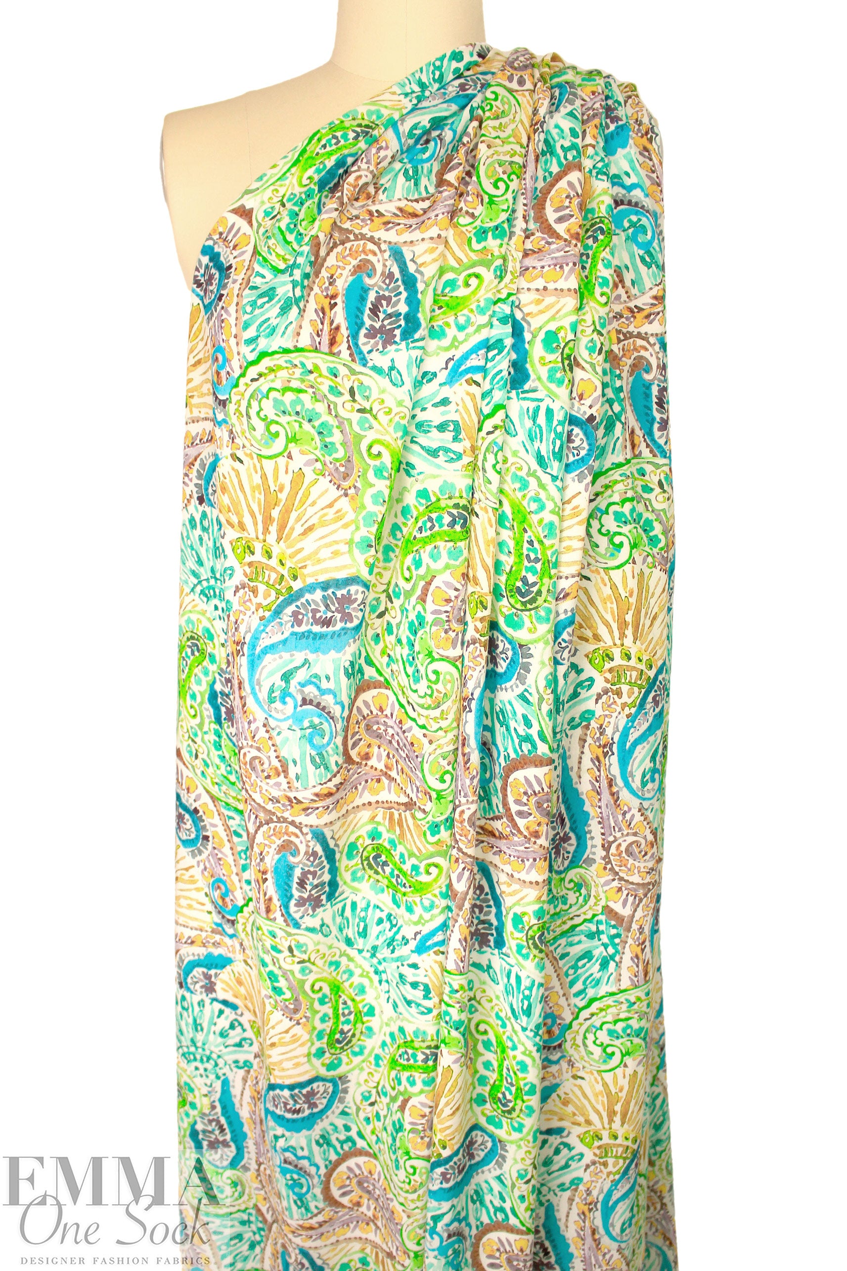 Italian 'painted paisley' viscose voile 1.5 yds