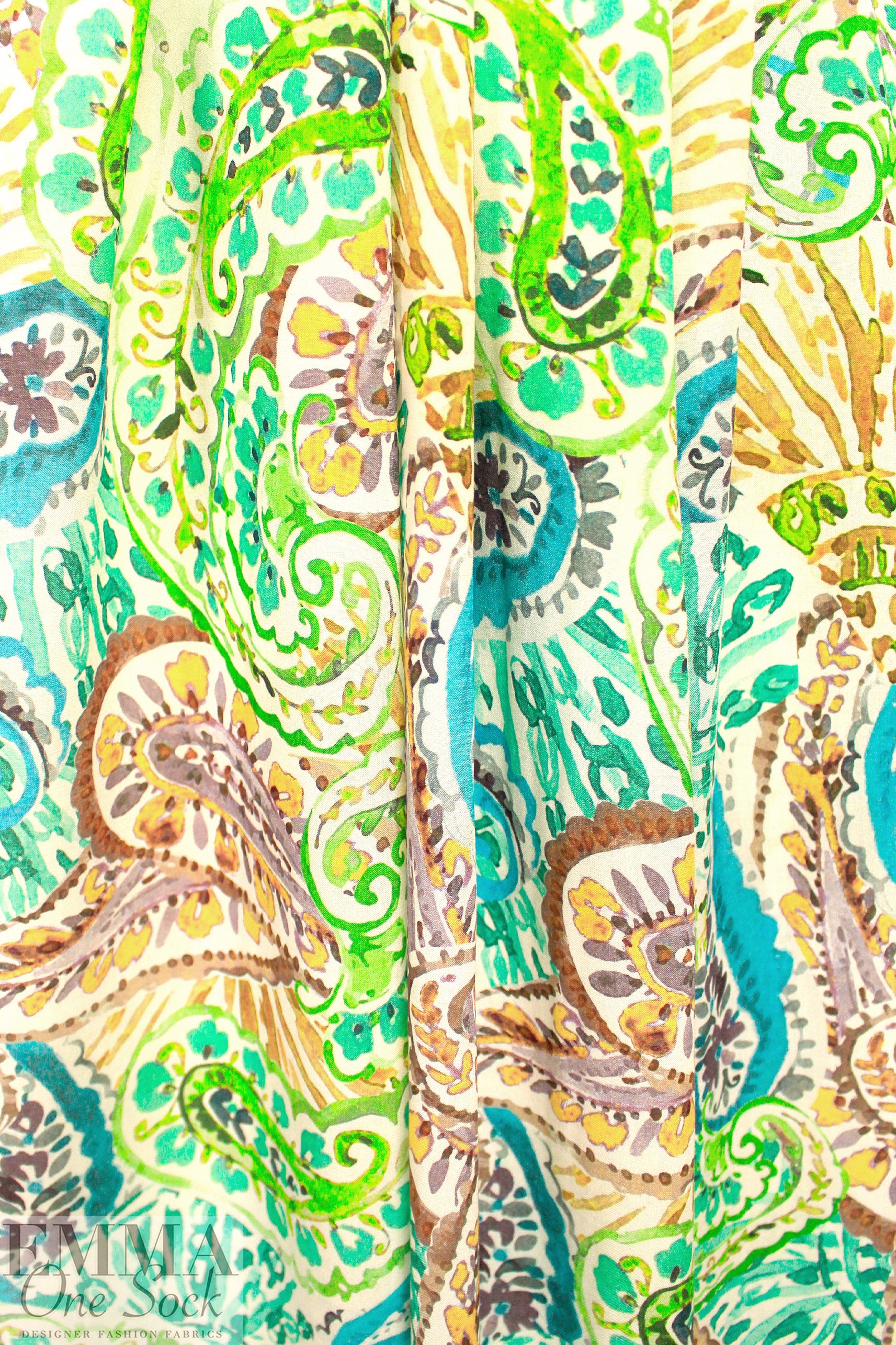 Italian 'painted paisley' viscose voile 1.5 yds