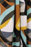 Italian 'kite wing' viscose woven - caramel/umber/blue surf .625 yds