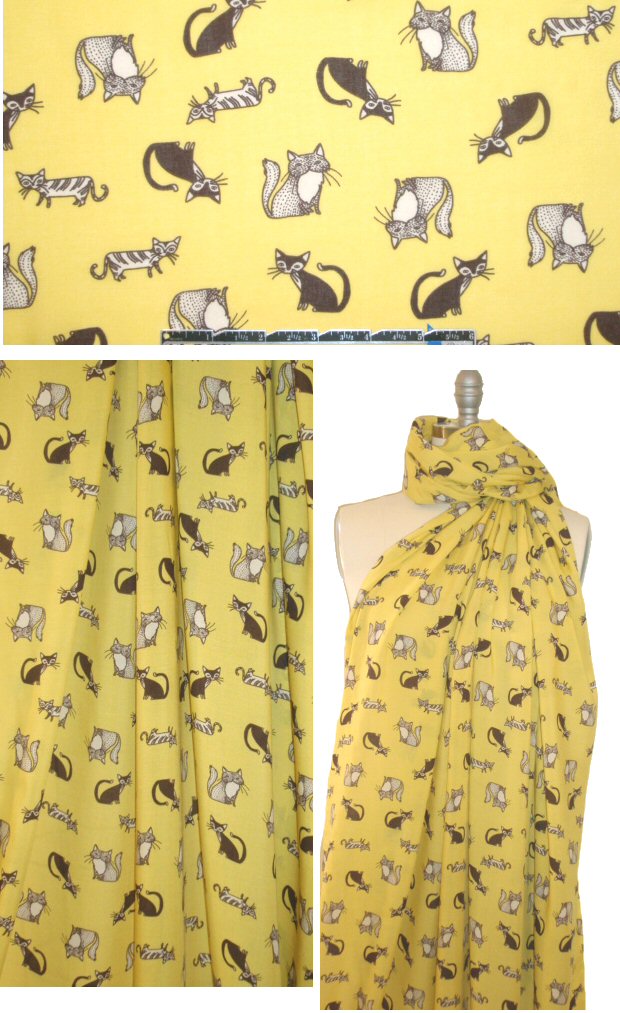 'kitty party' drapey viscose woven - yellow