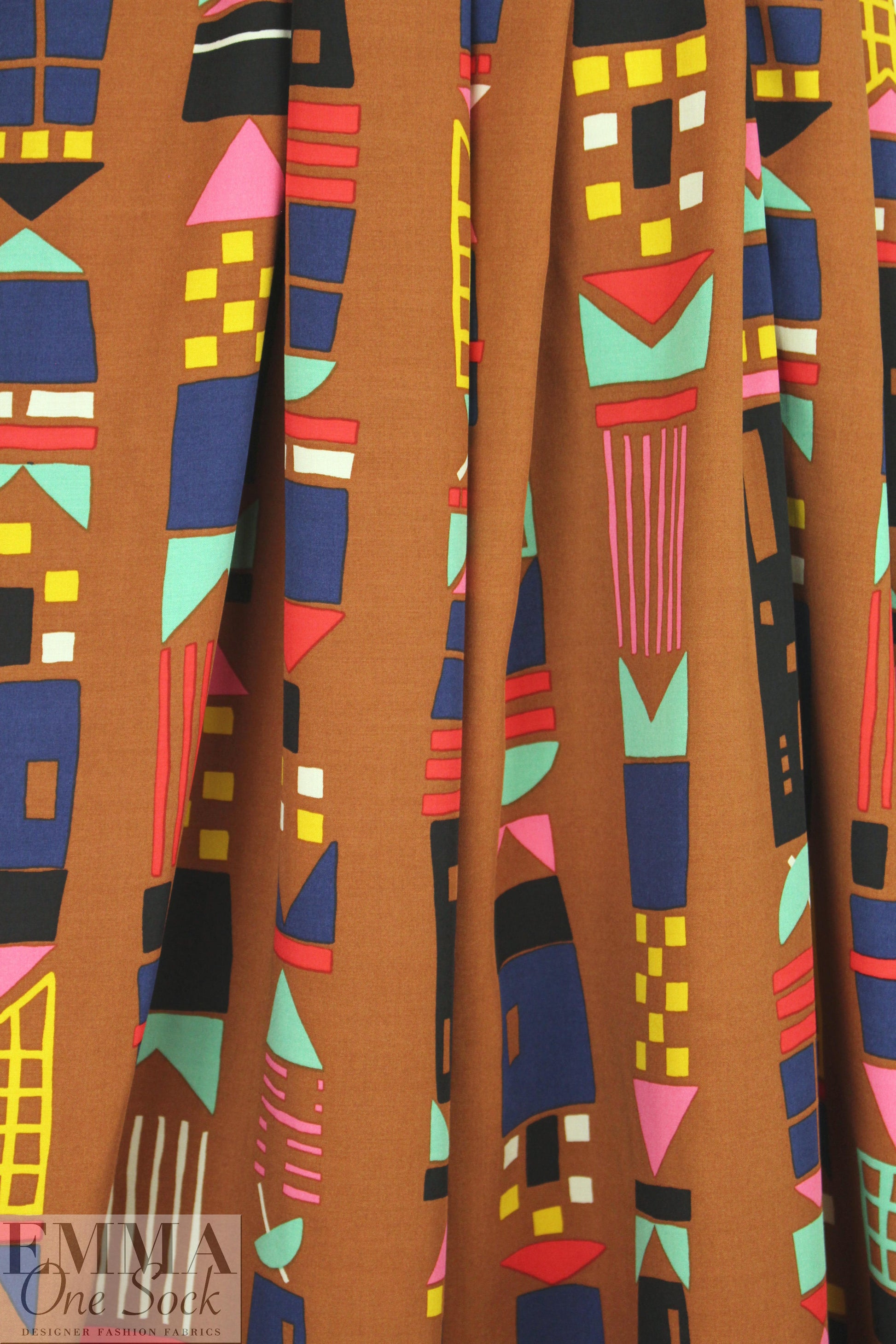 graphic totems printed viscose woven 2.25 yd