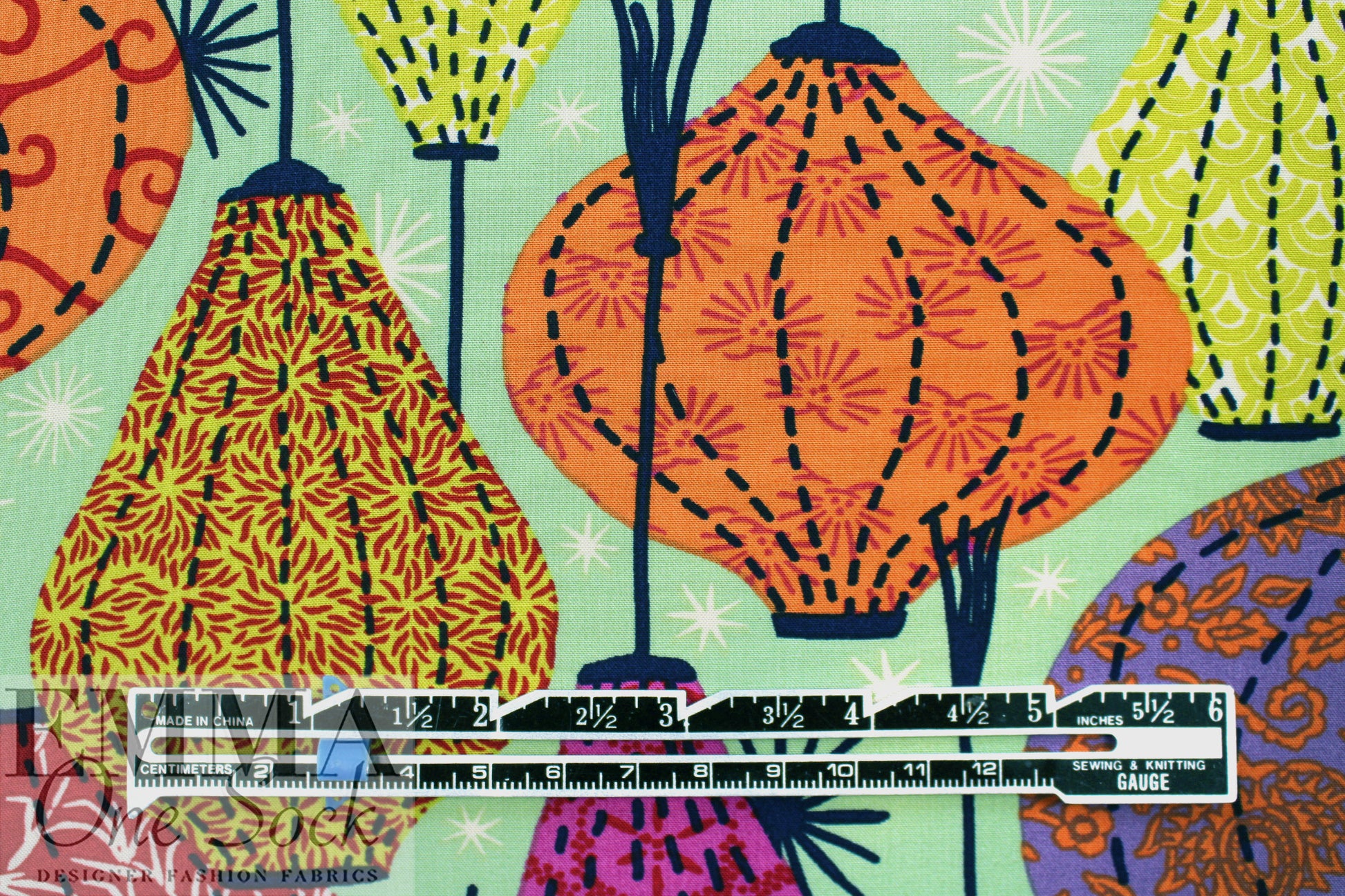 'paper lanterns' viscose woven - multicolor, Oeko-tex cert. 1 yard