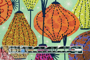 'paper lanterns' viscose woven - multicolor, Oeko-tex cert. 1 yard