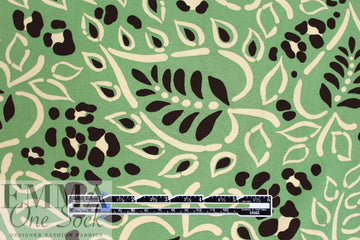 sage 'leopard leaf' viscose voile woven 1.75 yd