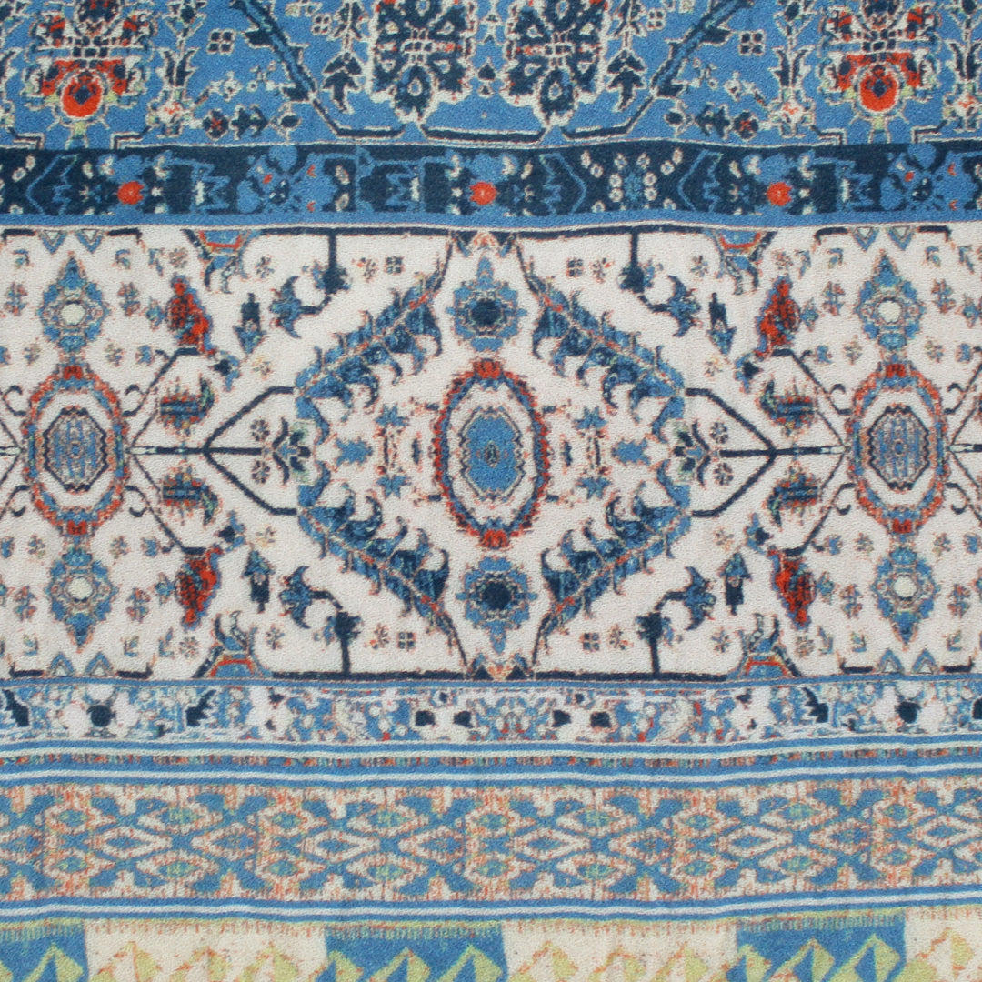 Johnny W@s 'boho blues' rayon crepe woven 1.625 yds