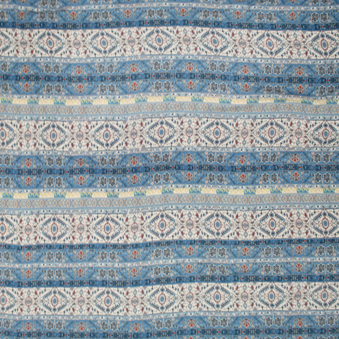 Johnny W@s 'boho blues' rayon crepe woven 1.625 yds