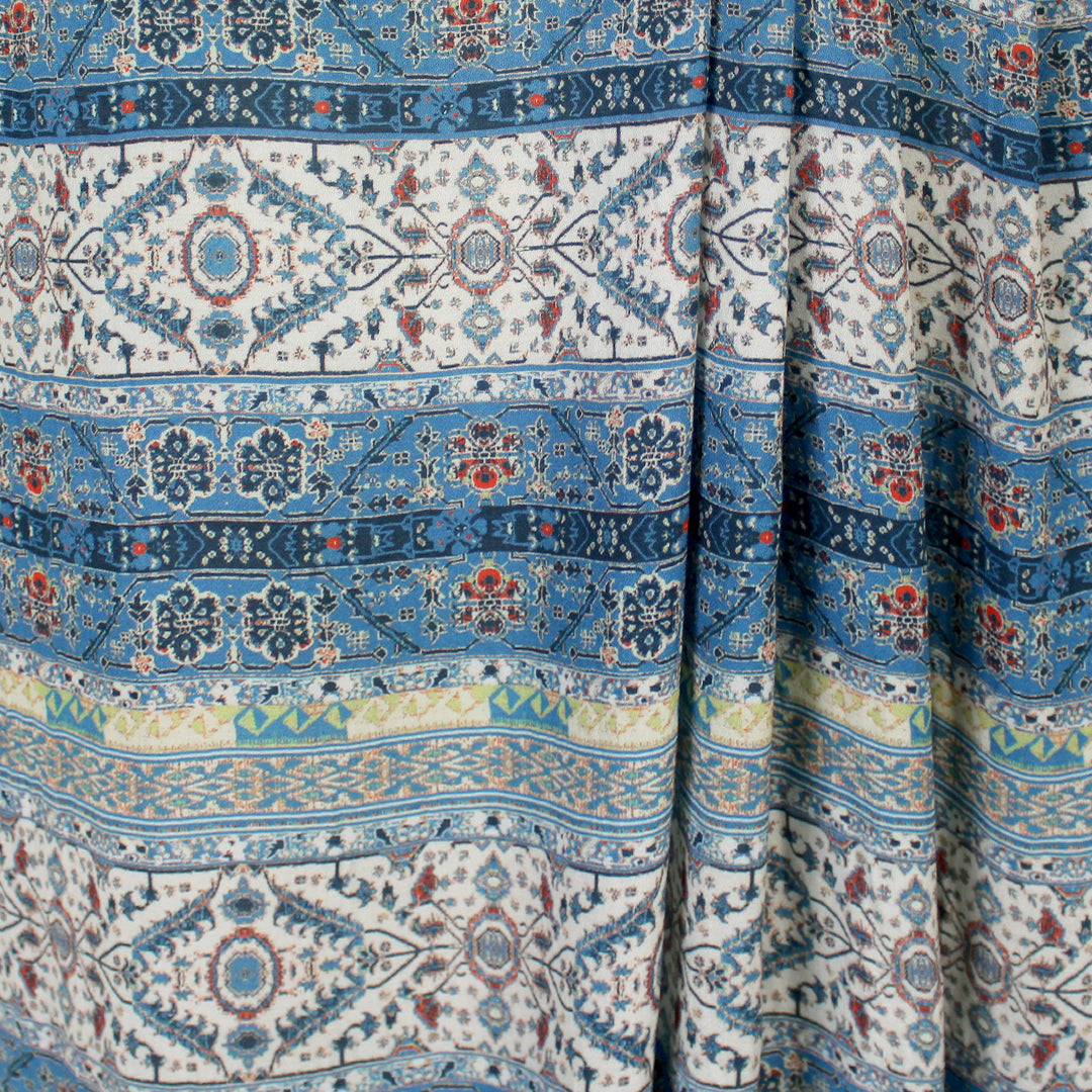 Johnny W@s 'boho blues' rayon crepe woven 1.625 yds