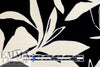 'leaf silhouette' slub rayon stretch woven - ecru/black 1.625 yds