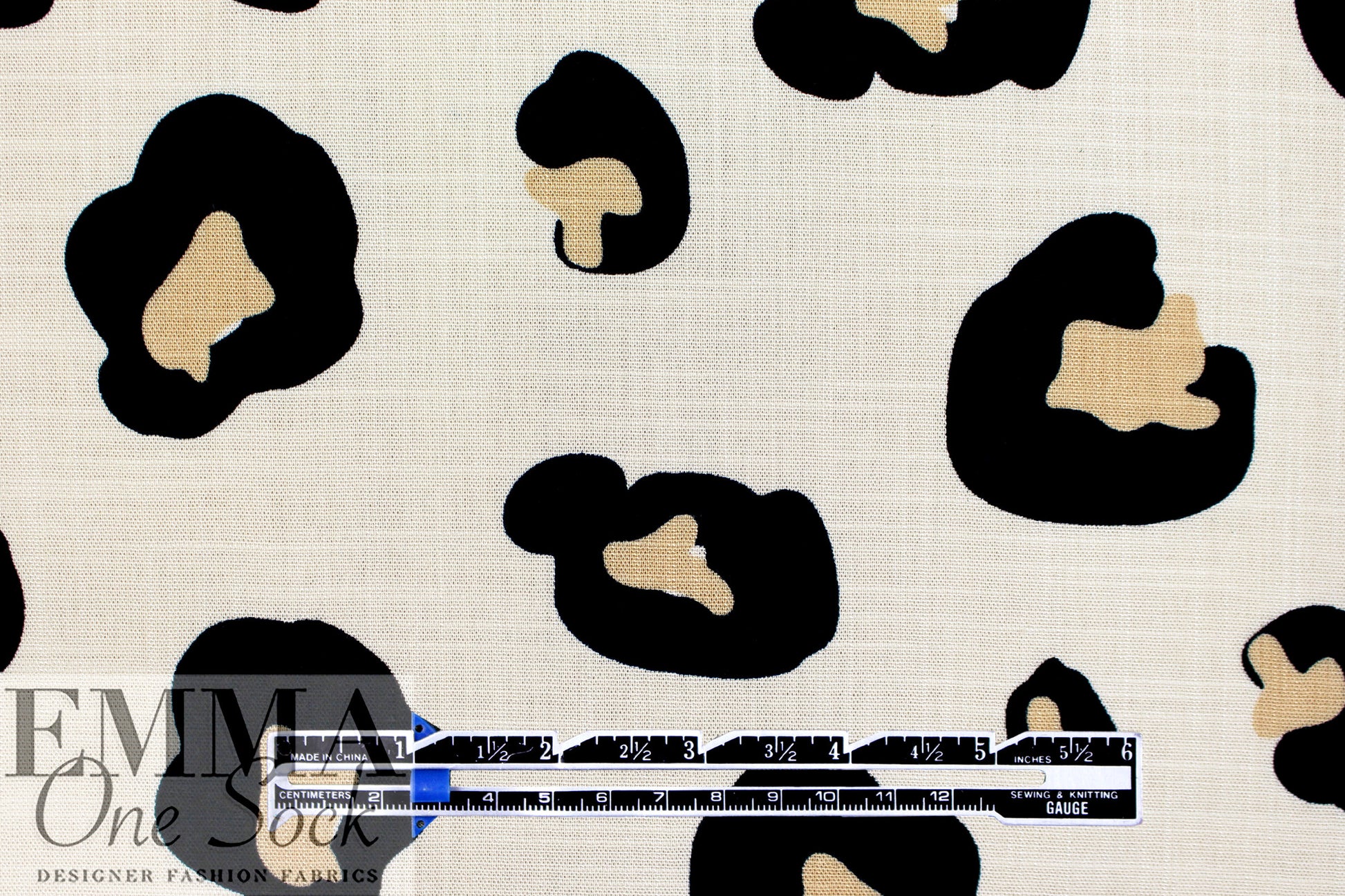 'spotted Bengal' slub rayon stretch woven - ecru/black 2.125 yd