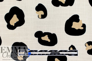'spotted Bengal' slub rayon stretch woven - ecru/black 1.75 yd