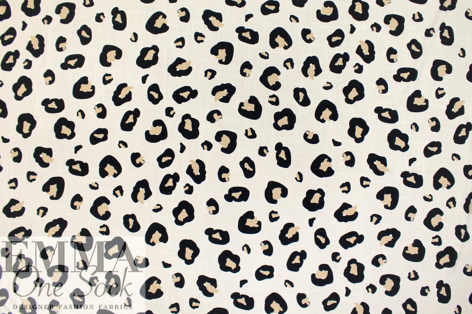 'spotted Bengal' slub rayon stretch woven - ecru/black 1.75 yd
