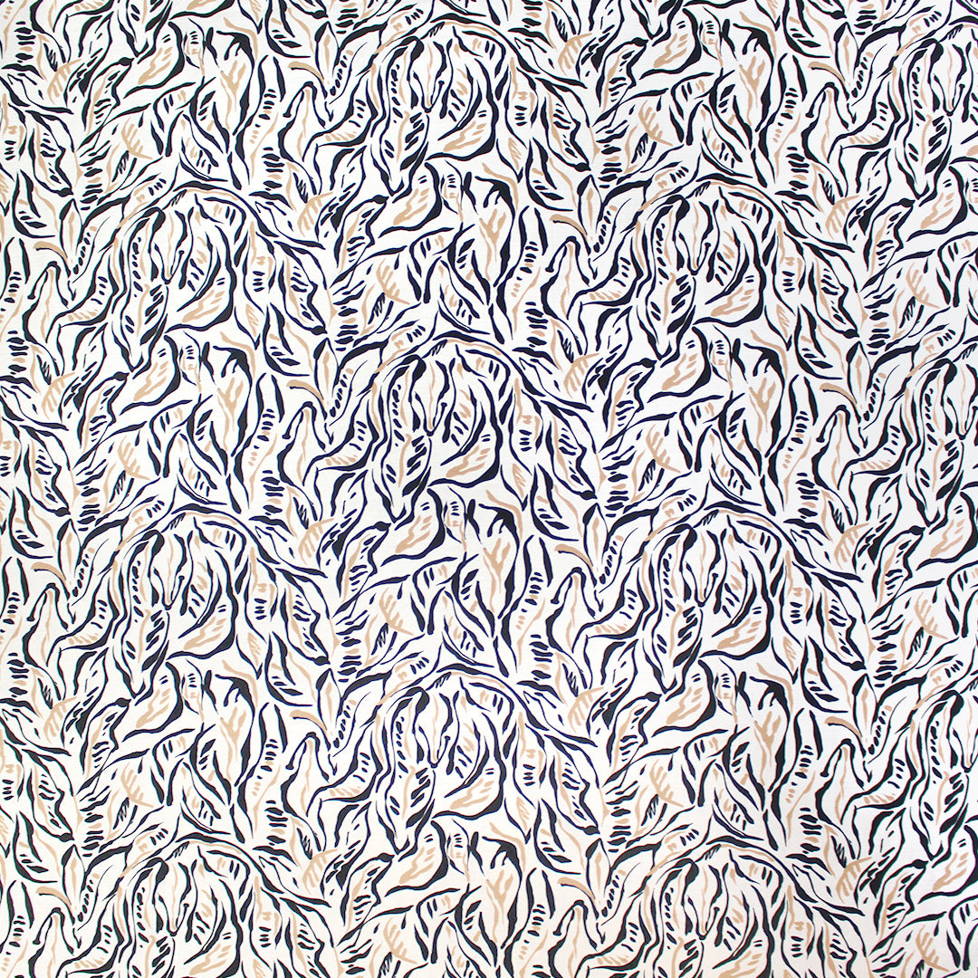 'earthy foliage' rayon blend lightweight textured woven 1.625 yd