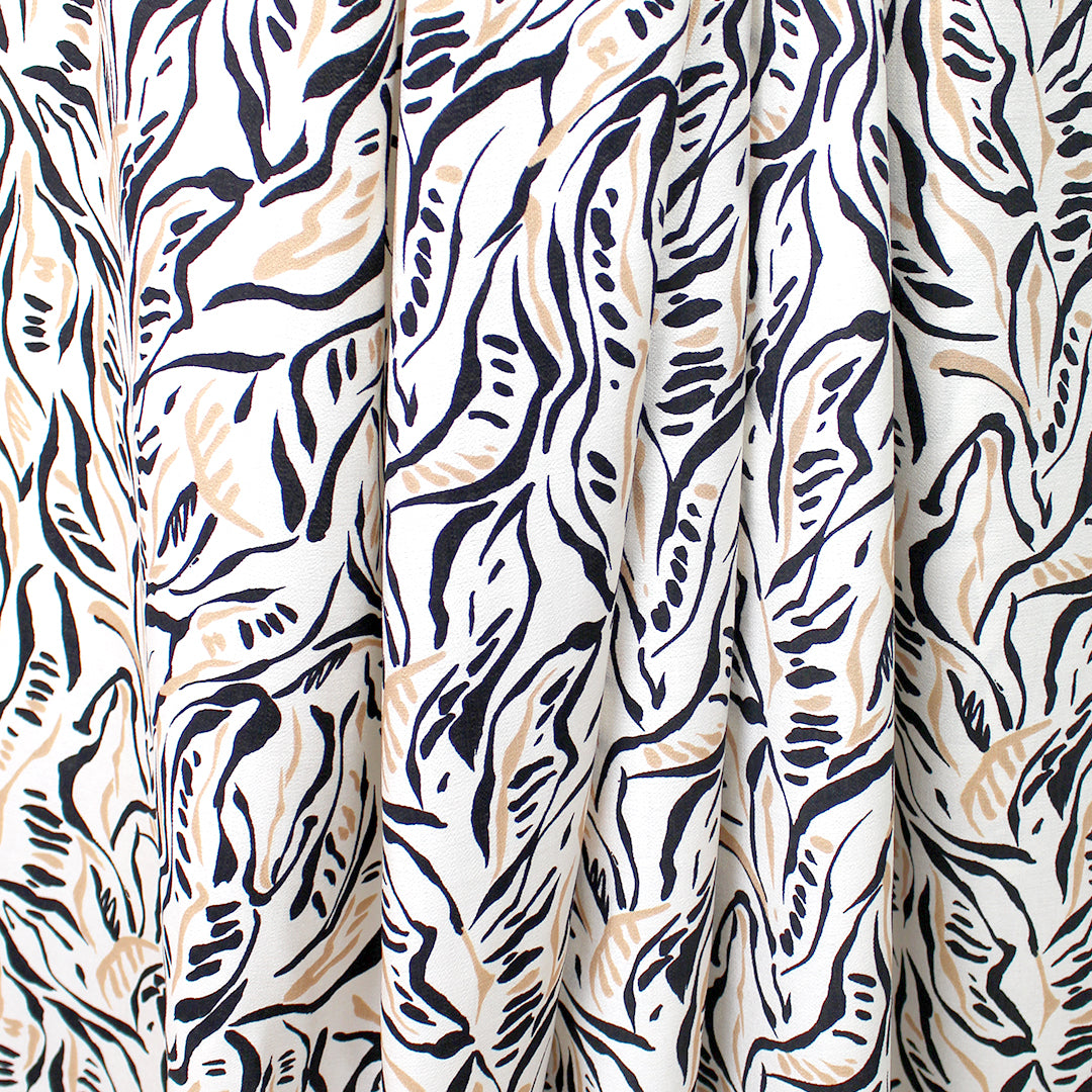 'earthy foliage' rayon blend lightweight textured woven 1.625 yd