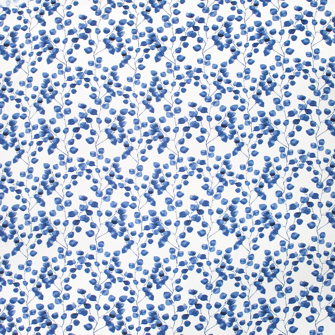 'blue leaf' linen-look slub rayon woven .875 yds