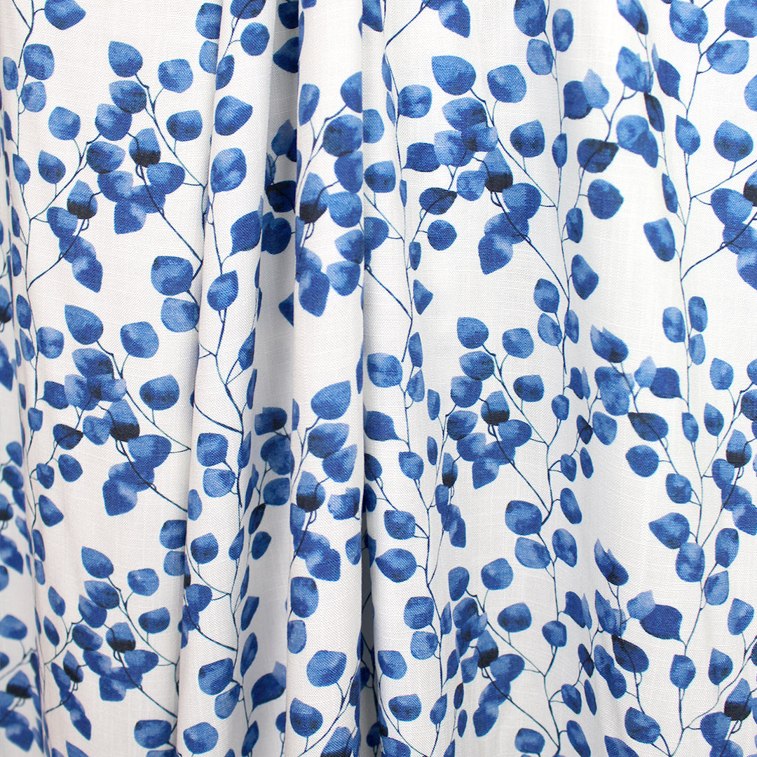 'blue leaf' linen-look slub rayon woven 1.75 yds