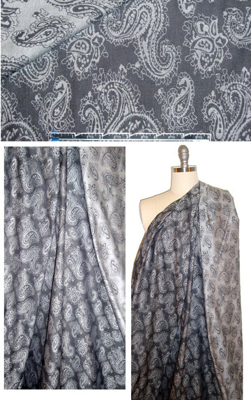 NY designer cotton denim paisley lightweight jacquard