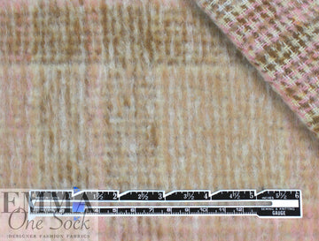 Renata brushed plaid poly/wool coating - peony/latte 1.75 yd