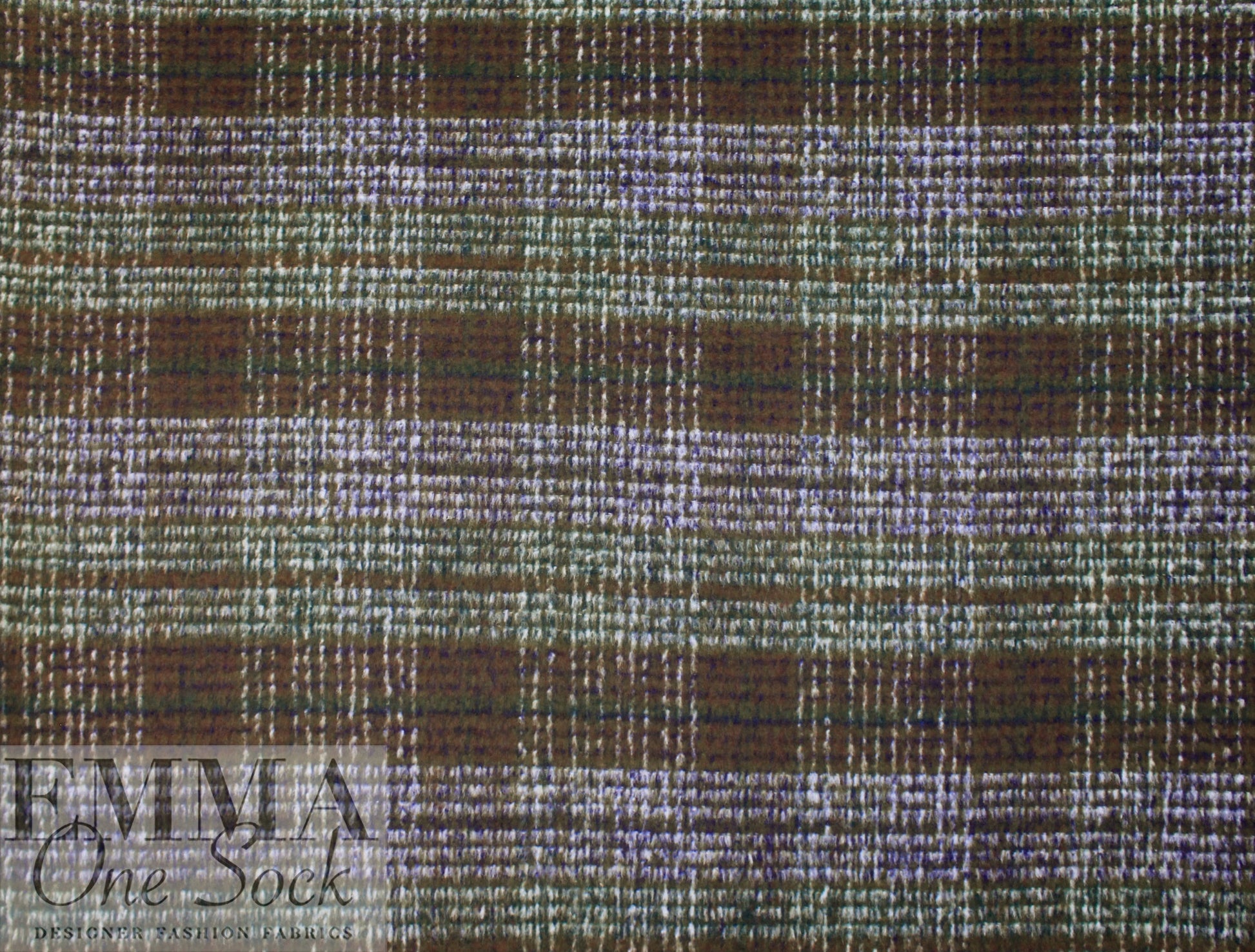 Renata brushed plaid poly/wool coating - lagoon/nutmeg 1.125 yds