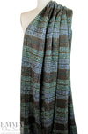 Renata brushed plaid poly/wool coating - lagoon/nutmeg 2.66 yd