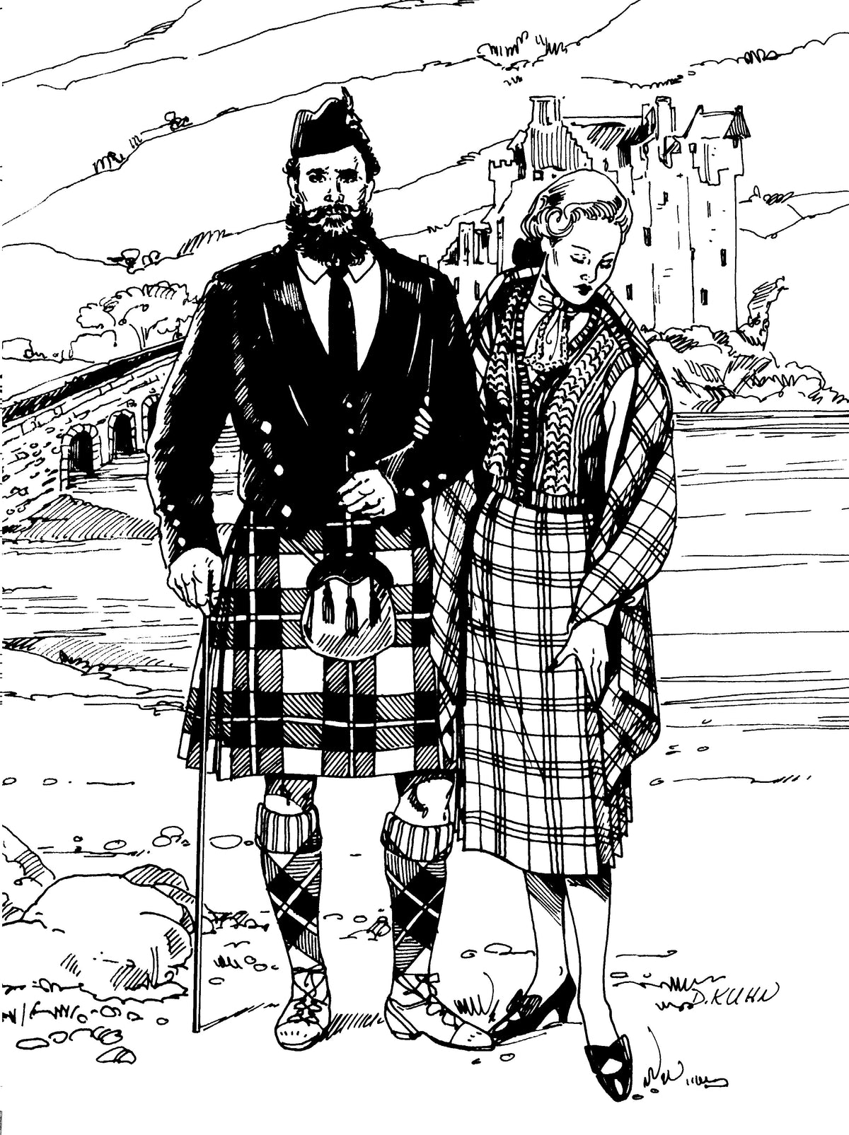 Digital Sewing Pattern - 152 Scottish Kilts by Folkwear