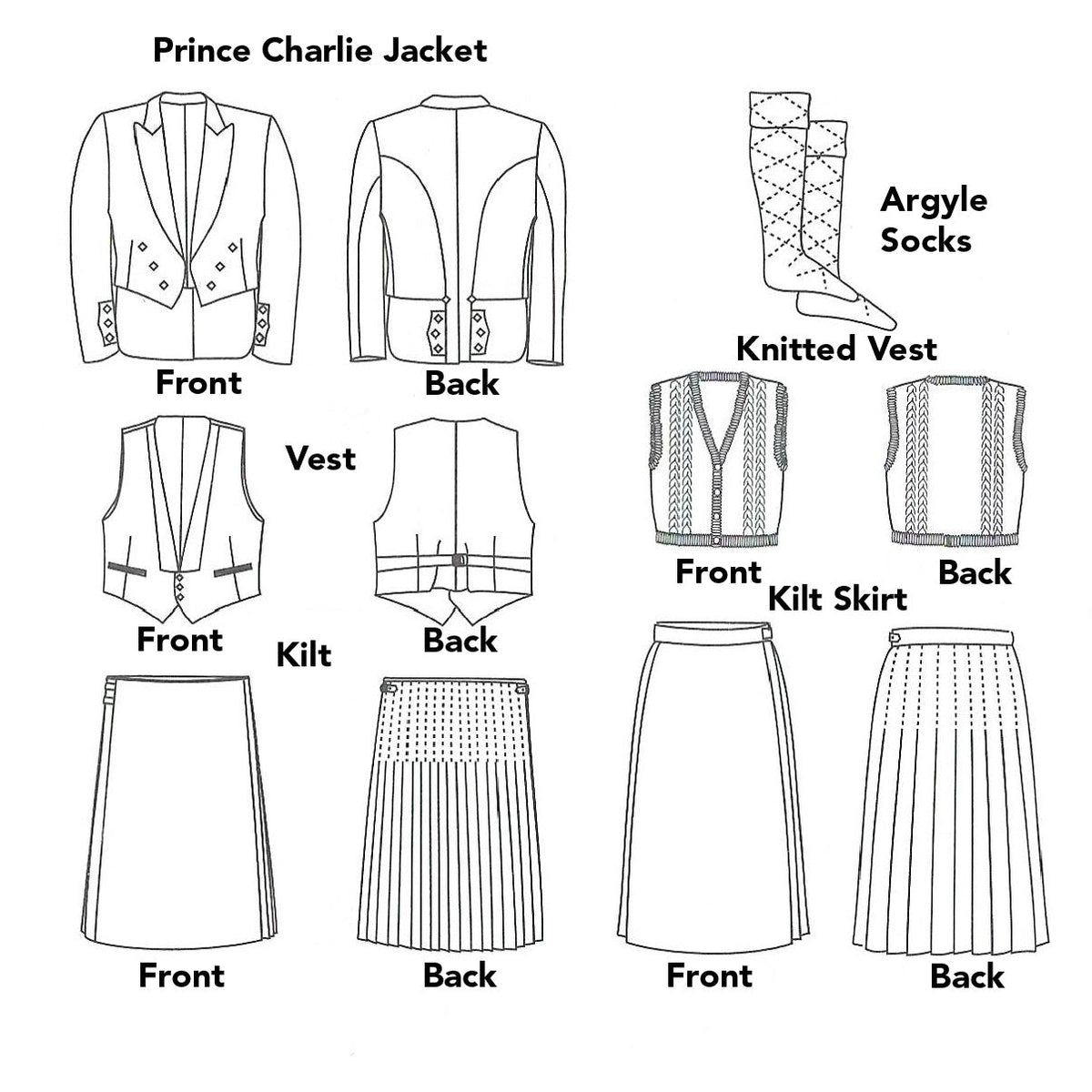 Digital Sewing Pattern - 152 Scottish Kilts by Folkwear
