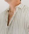 Close up of v-neck of Missouri River Boatman's Shirt