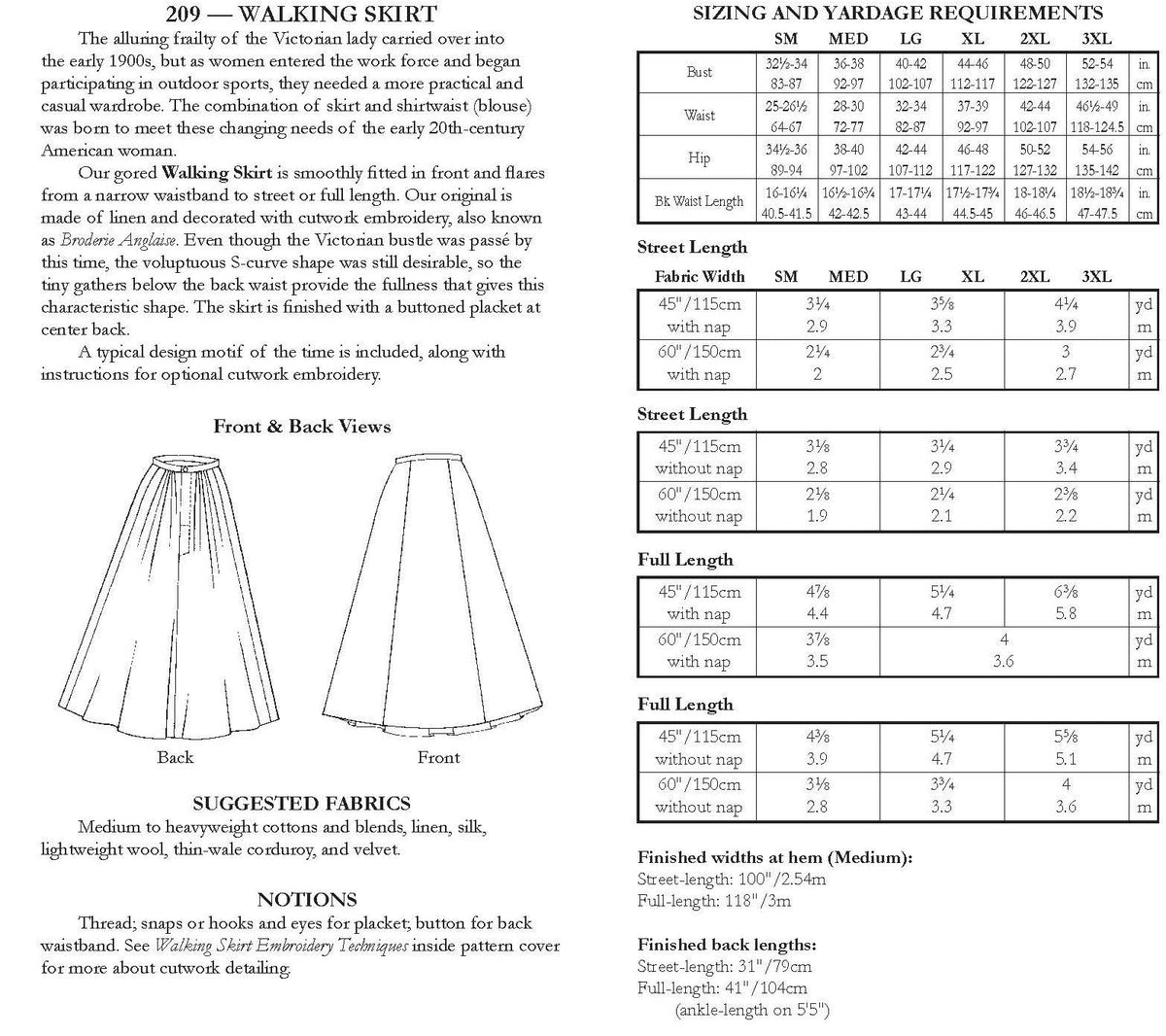 Digital Sewing Pattern - 209 Walking Skirt by Folkwear