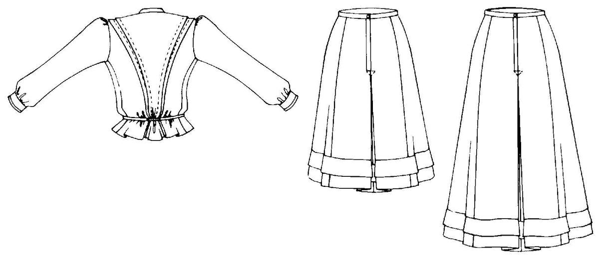 Digital Sewing Pattern - 216 Schoolmistress' Shirtwaist & Skirt - PDF by Folkwear