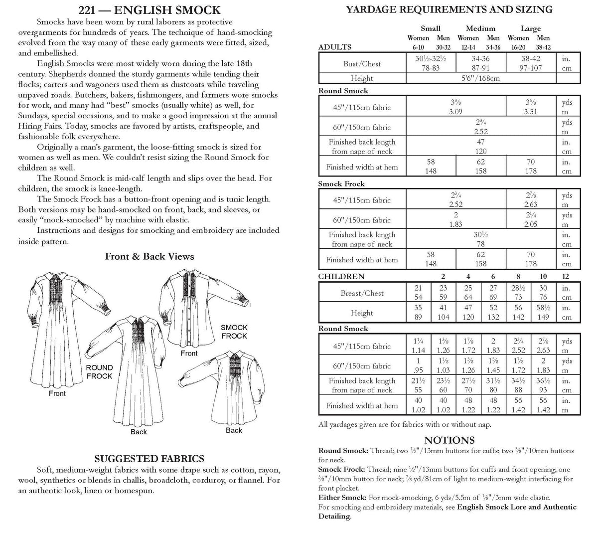 Digital Sewing Pattern - 221 English Smock by Folkwear