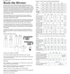 Photo of back cover shows size and yardage chart.  Includes fabric suggestions and description.