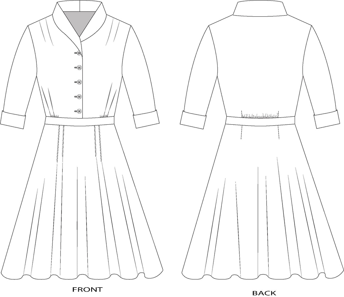 Digital Sewing Pattern - 247 Lindy Shirtdress by Folkwear