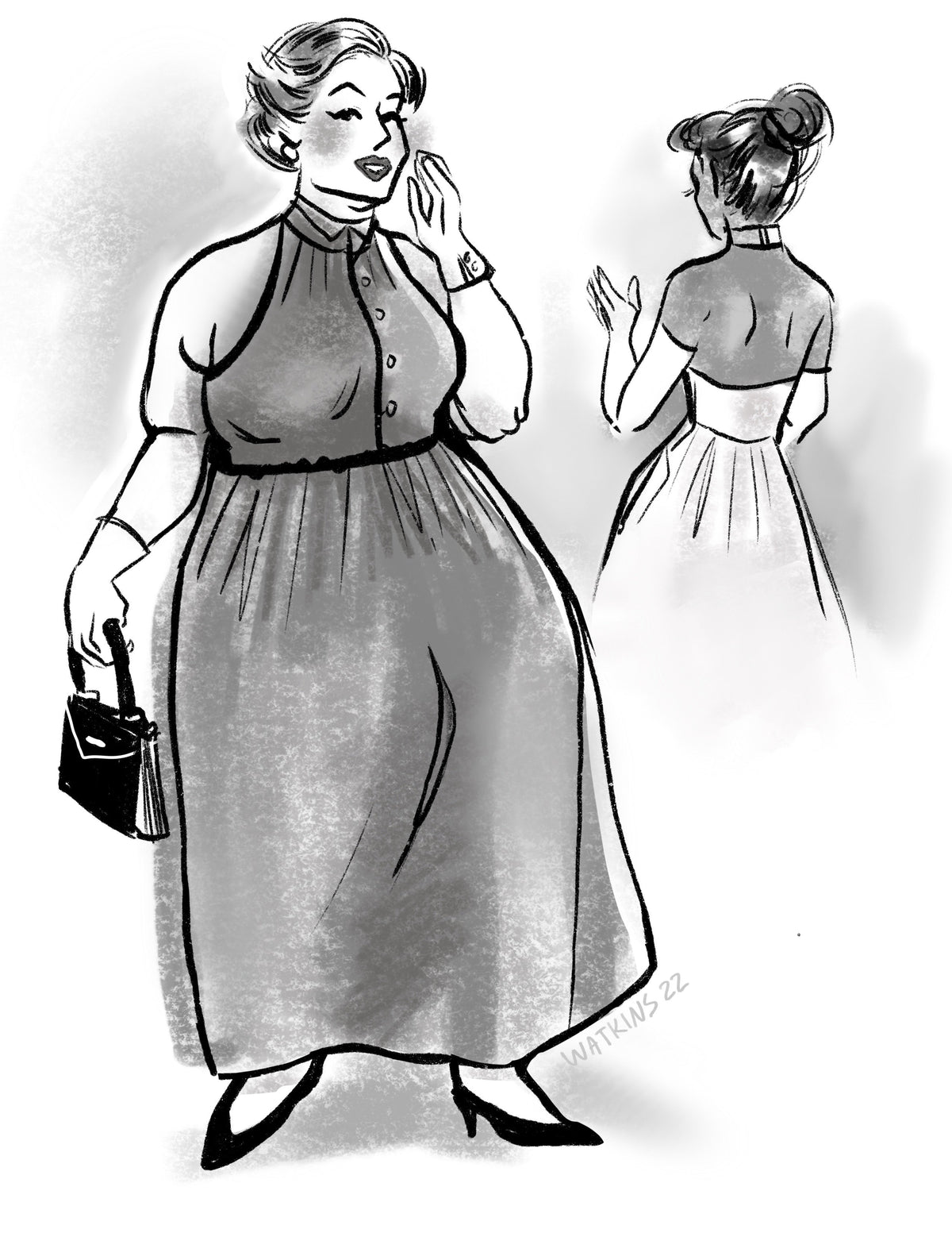 Digital Sewing Pattern - 258 Town and Country Dress by Folkwear