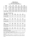 Sizing and yardage requirements chart for a Greek Island dress by Folkwear.