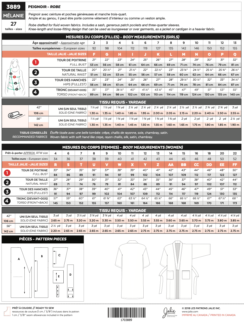 Digital Sewing Pattern - 3889 // Mélanie Robe by Jalie