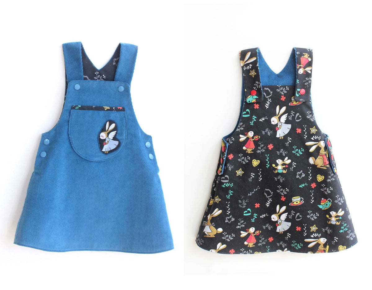 Digital Sewing Pattern - Ahoy Lined Dress & Pinafore Pattern by Puperita