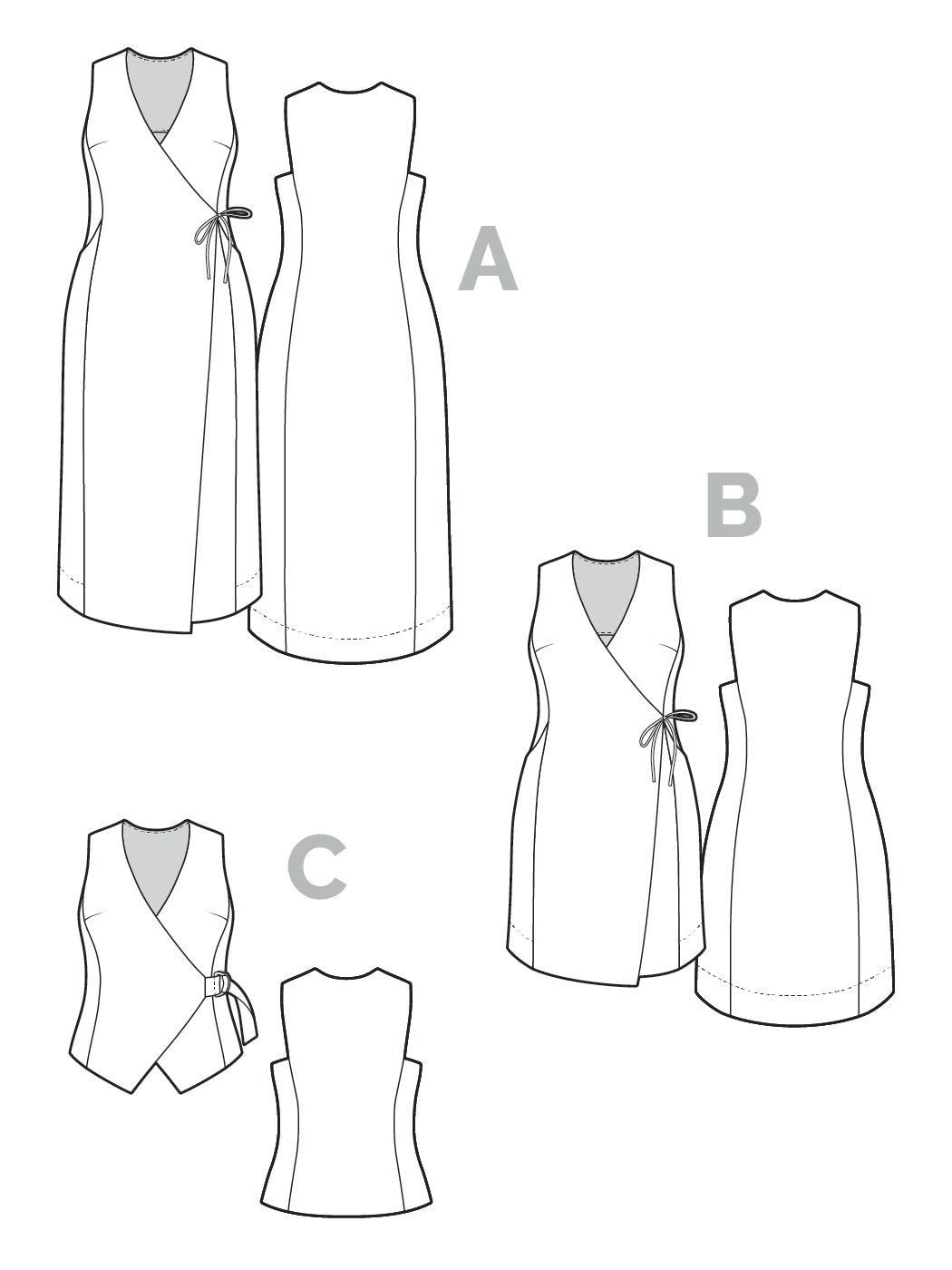 Digital Sewing Pattern - Aylin Wrap Dress + Vest by Closet Core Patterns