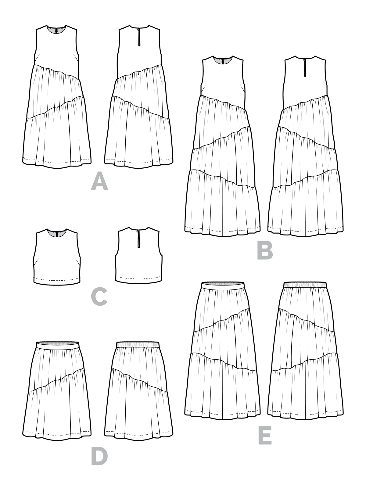 Digital Sewing Pattern - Azure Dress, Skirt + Top Pattern by Closet Core Patterns