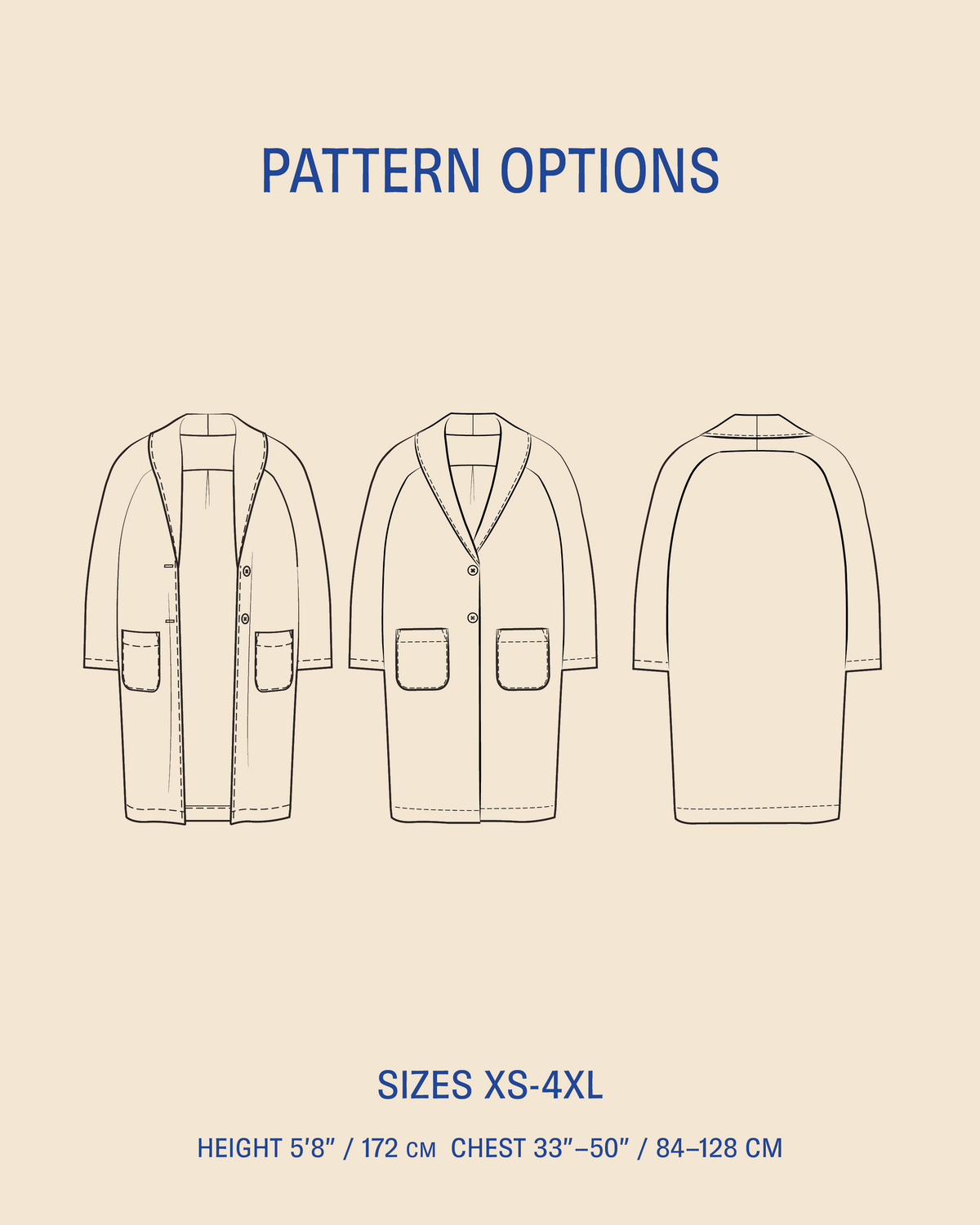 Digital Sewing Pattern - Cocoon Coat sewing pattern by Wardrobe By Me