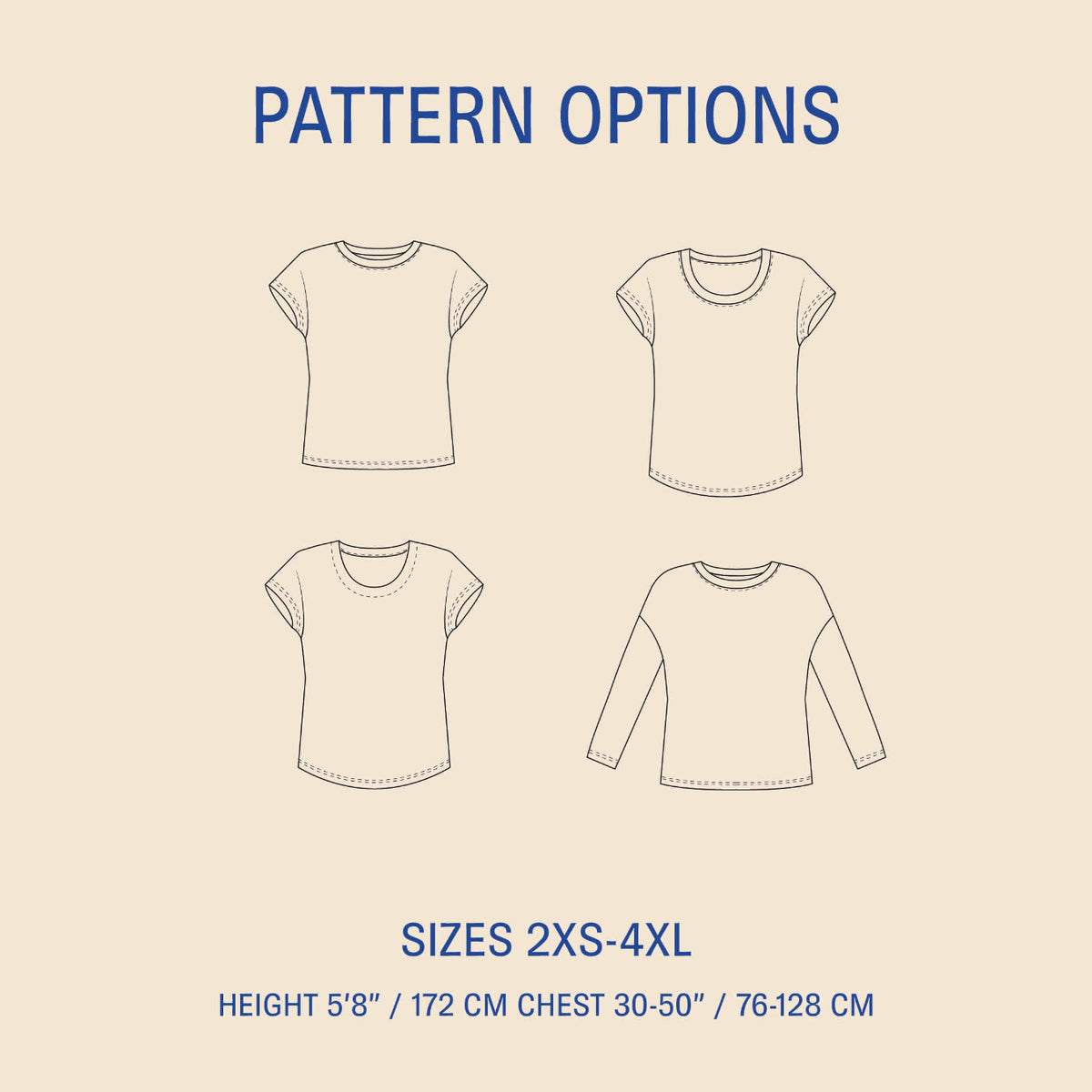 Digital Sewing Pattern - Easy T-shirt Sewing Pattern by Wardrobe By Me