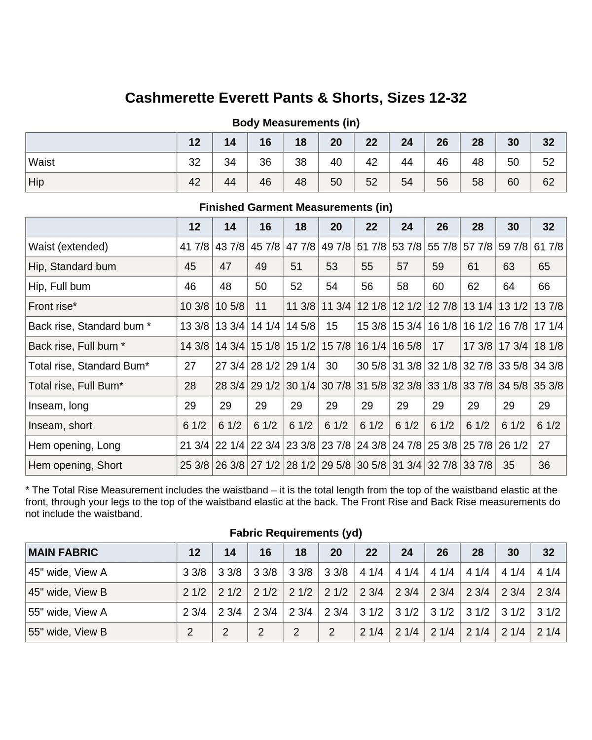 Digital Sewing Pattern - Cashmerette Everett Pants & Shorts PDF pattern by Cashmerette