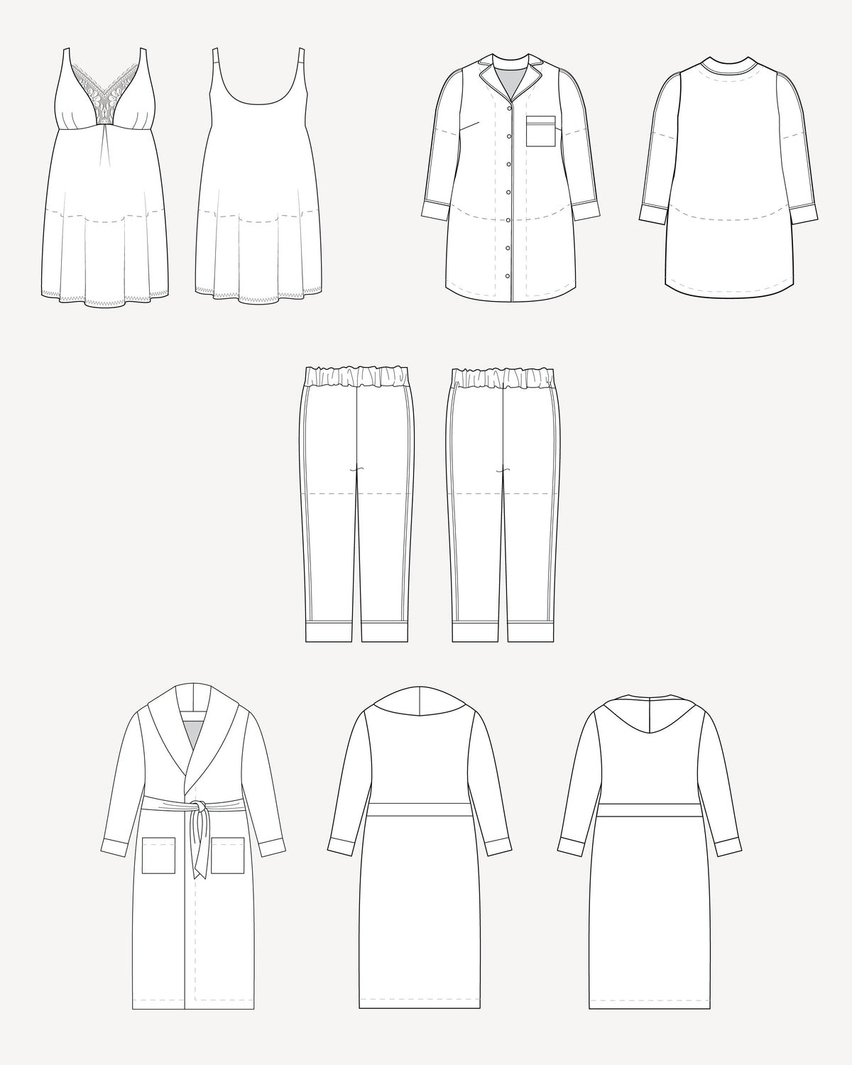 Digital Sewing Pattern - Cashmerette Fiske Sleepwear Set PDF pattern by Cashmerette