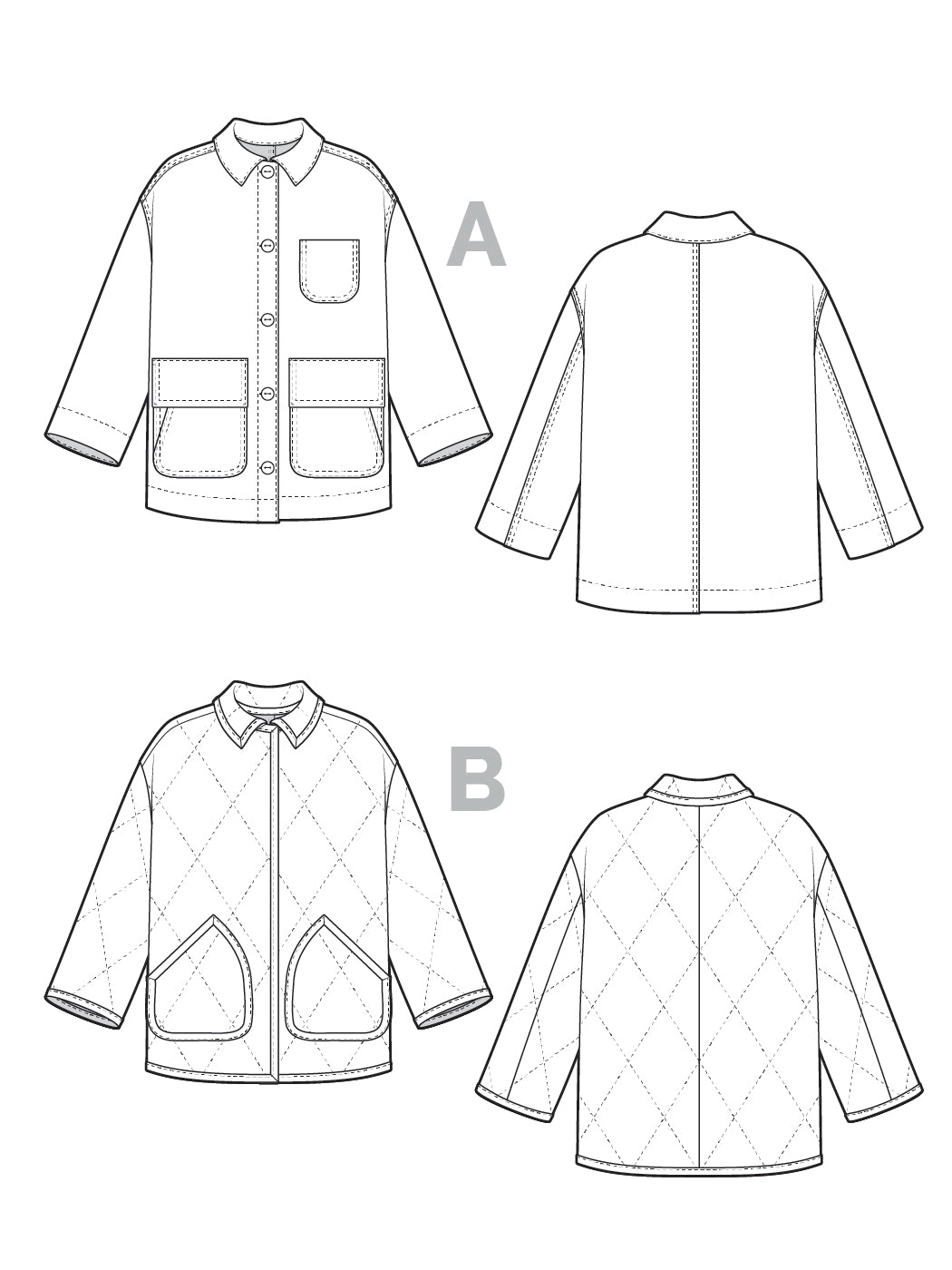 Digital Sewing Pattern - Fowler Barn Coat + Quilted Jacket by Closet Core Patterns